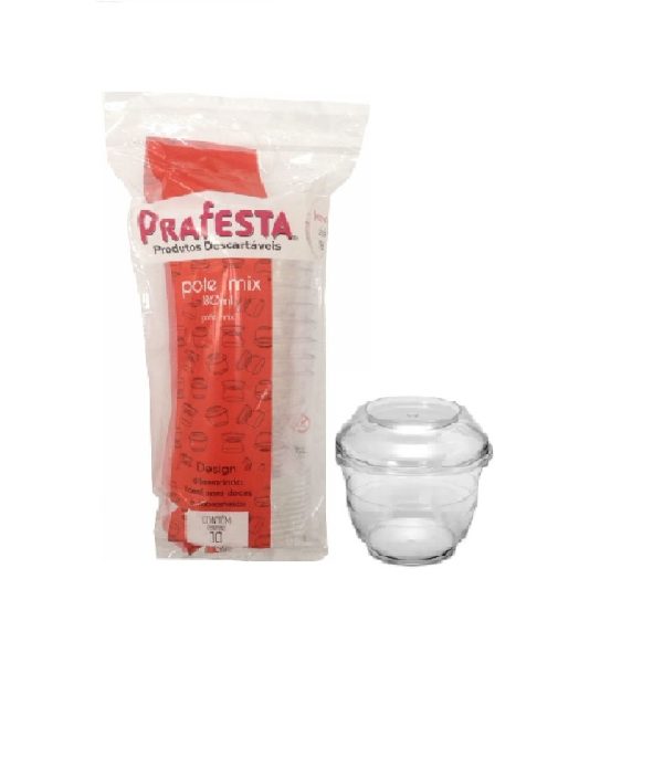 Pote com Tampa Prafesta Mix Cristal 180ml C/10