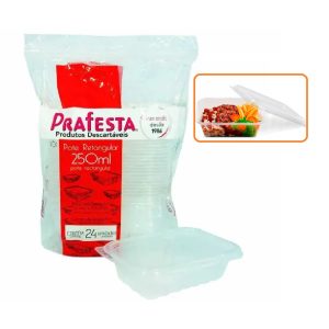 Pote Tampa Prafesta Retangular 250ml C/24 unid