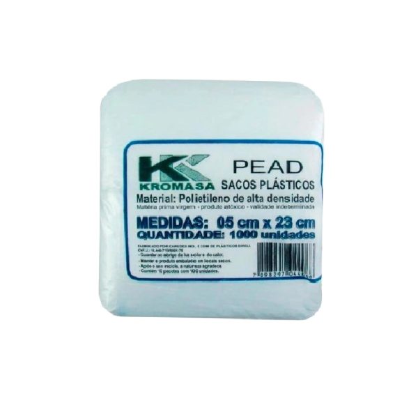 Saco Plastico 5 X 23cm C/1000 Kromasa.