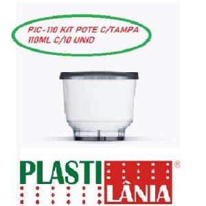 Copo com Tampa Cristal 110ml C/10 unid Plastilânia