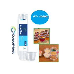 PT-100 Pote Copoplast 100ml Transp. C/100.