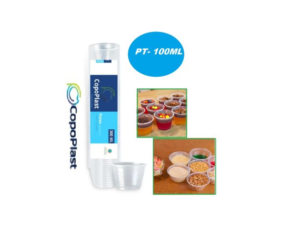 PT-100 Pote Copoplast 100ml Transp. C/100.