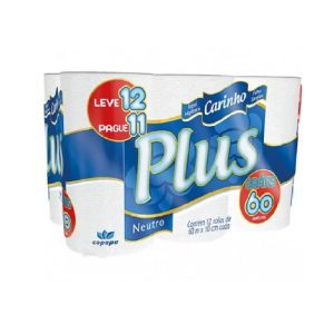 Papel Higiênico Carinho Plus 60m C/12 RL