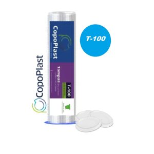 T-100 Tampa Copoplast P/PT100ml Transp. C/100.