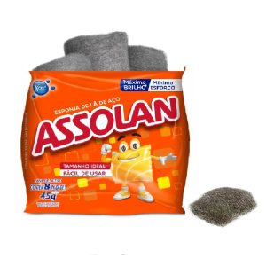 Esponja Lã de Aço Assolan 60g C/8.