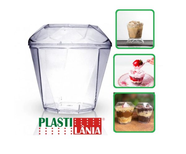 Copo Tampa Cristal Diamantino 150ml C/10