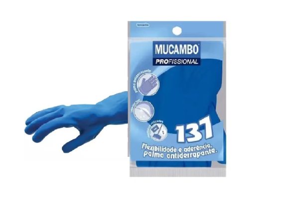 Luva Latex Azul Mucambo Nº 8 "G" (137).