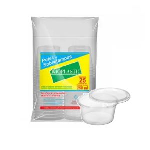Pote/Sobretampa Rioplastic 250ml C/25