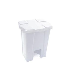 Lixeira Plastica Quad. C/Pedal Branca JSN 15L