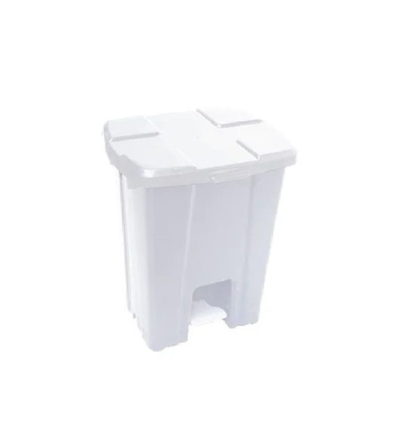 Lixeira Plastica Quad. C/Pedal Branca JSN 15L