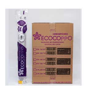 Copo Plast. Ecocoppo 200ml Trasp. C/100