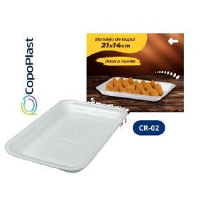 Bandeja Isopor Rasa Branca C/100 Copoplast