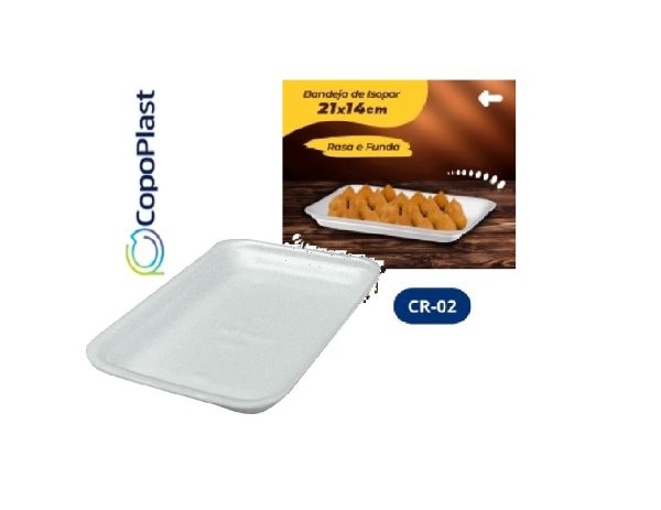 Bandeja Isopor Rasa Branca C/100 Copoplast