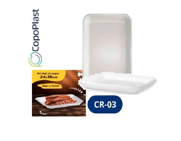 Bandeja Isopor Rasa Branca C/100 Copoplast