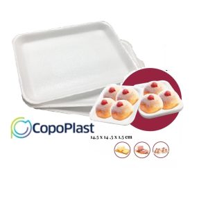 Bandeja Isopor Rasa Branca C/100 Copoplast