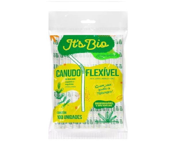 Canudo Sachê Bio Flexivel Refri. C/ 100 Straw