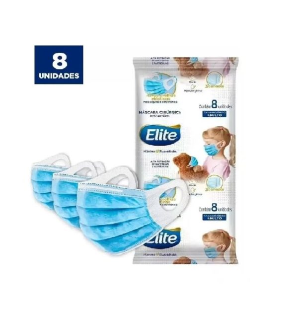 Mascara Cirurgica Descart. Elite Tripla C/ 8