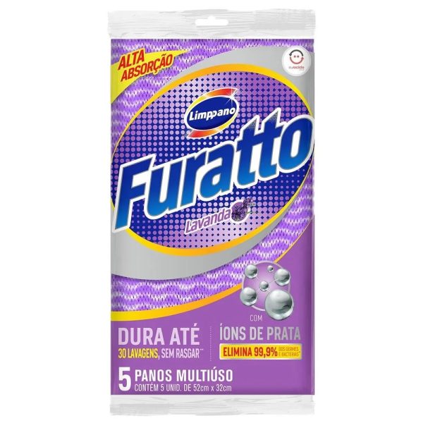 Pano Multiuso Furatto Lavanda(Roxo) C/5 unid