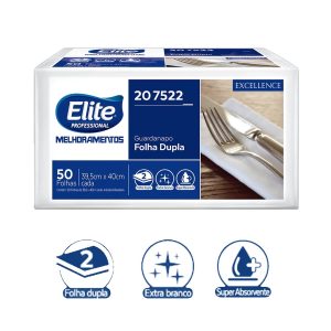 Guardanapo Dob. Excellence Folha Dupla Elite 39,5 X 40cm C/ 50