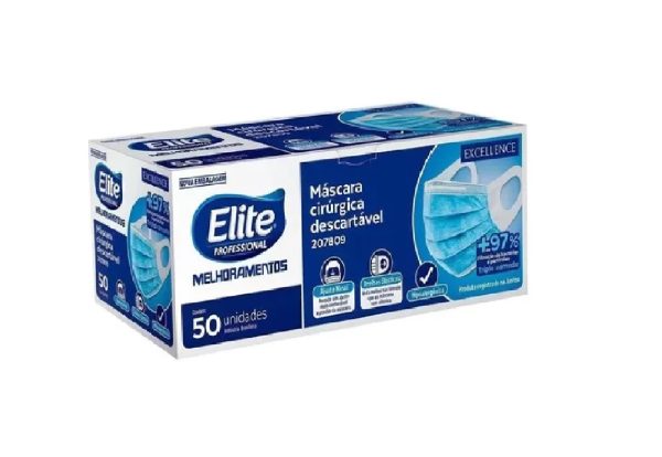 Mascara Cirurgica Descart. Elite Tripla C/50