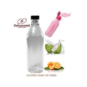 Garrafa Pet C/ Tampa Preta 1000ml C/35