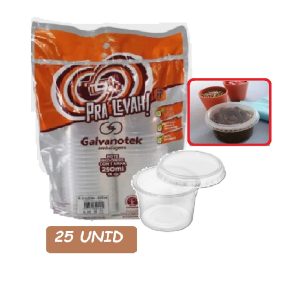 Pote com Tampa Simplific Cristal PP 250ml C/25