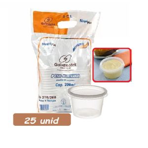 Pote comTampa Simplific Cristal PP 200ml C/25