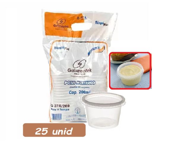 Pote comTampa Simplific Cristal PP 200ml C/25