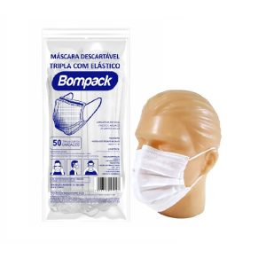 Mascara Descart. Tripla. com Elastico Branca C/50 Bompack