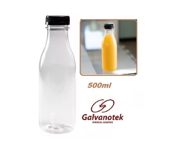 G-3550 Garrafa Pet com Tampa Preta 500ml C/70