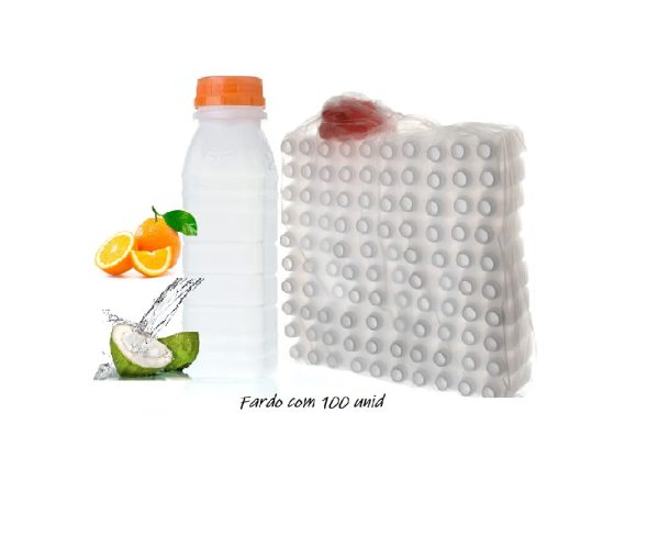 Garrafa Plastica Quadr.c/Tampa (Rosca) 300ml C/100 Multiplast
