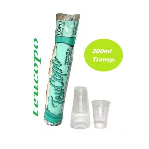Copo Plast.Teucopo 200ml Transp. C/100.