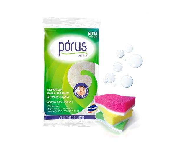 Esponja de Banho Dupla Face Porus Limppano