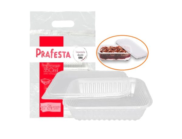 Pote Tampa Prafesta Retangular 350ml C/24 (8308P)