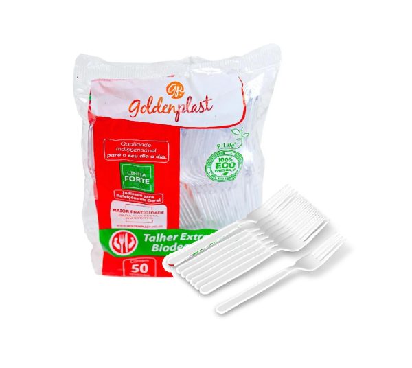 Garfo Branco Master  P/Refeição C/ 50( Goldenplast )