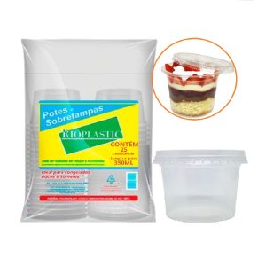 Pote/Sobretampa Rioplastic 350ml C/25 unid