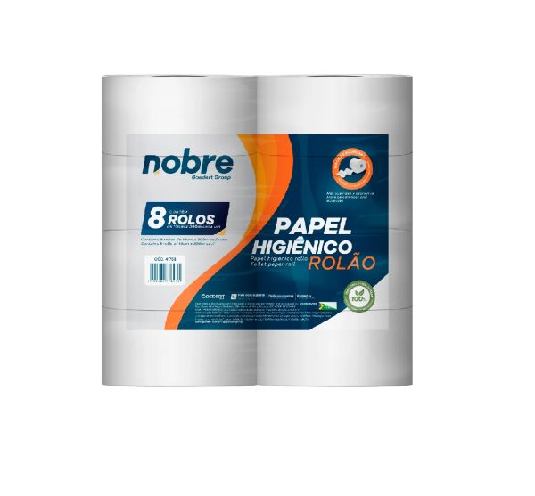 Papel Higienico Rolão Nobre 10X300m 100% CEL. C/8RL( 59876 )